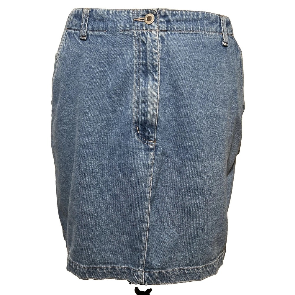 Vintage 90s Venezia Jean Utility Cargo Denim Skirt 16 Camp Streetwear Indie